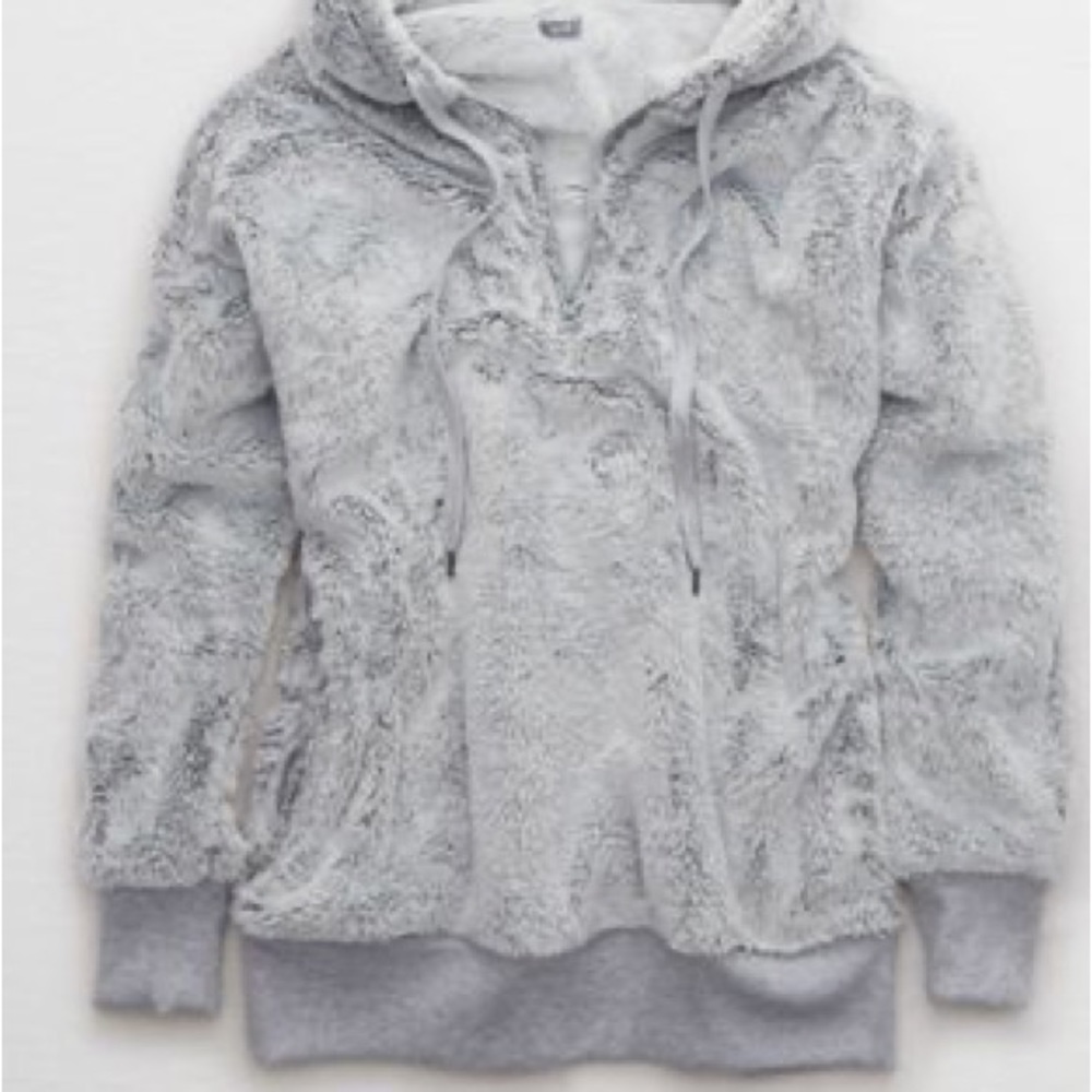 Aerie cozy quarter zip in gray NWT